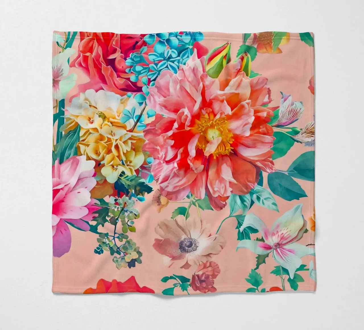 Fiori neo kitsch pastello retrò coperta in pile da Andrea Haase Floral Passion
