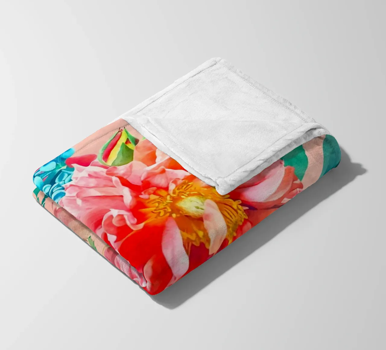 Fiori neo kitsch pastello retrò coperta in pile da Andrea Haase Floral Passion