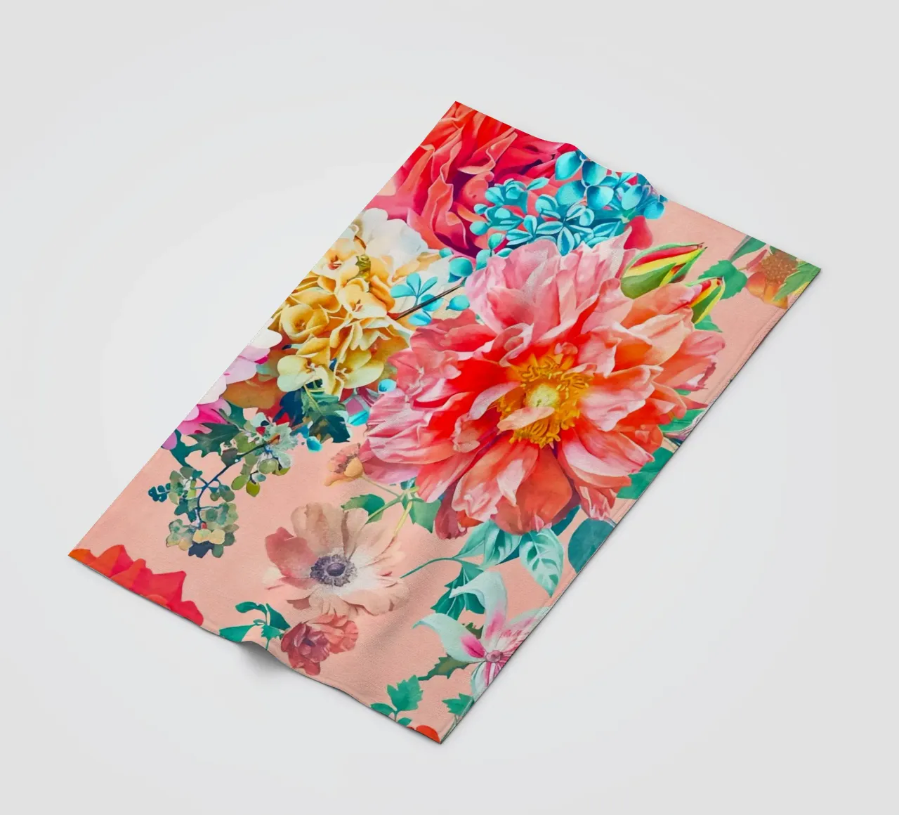 Fiori neo kitsch pastello retrò coperta in pile da Andrea Haase Floral Passion