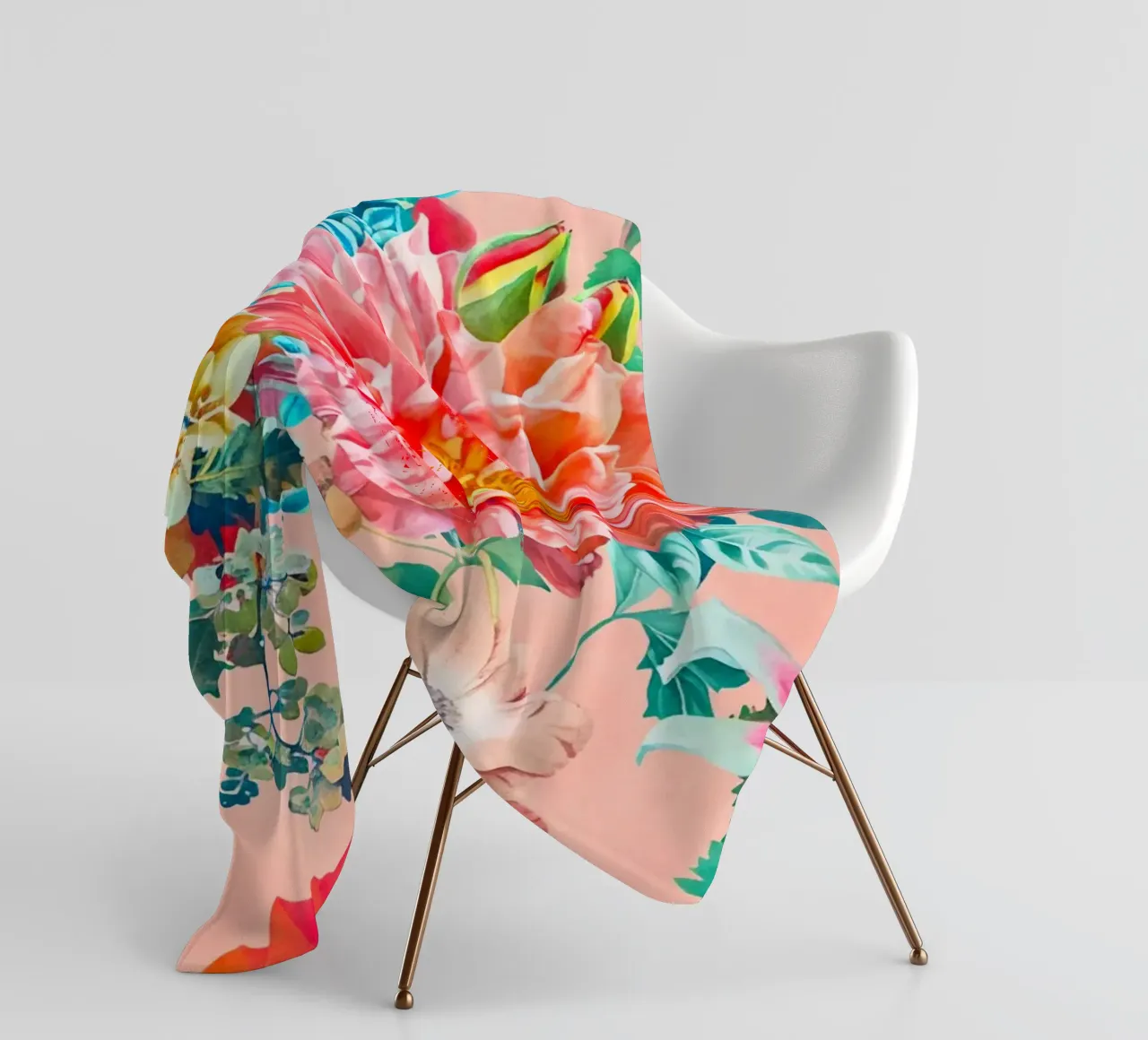 Fiori neo kitsch pastello retrò coperta in pile da Andrea Haase Floral Passion