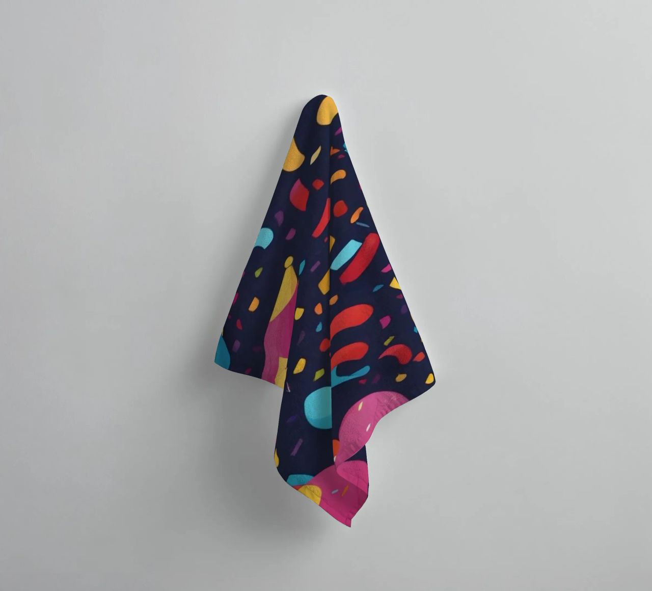 Colorful abstract design featuring balloons and confetti towel by DesignDoodle