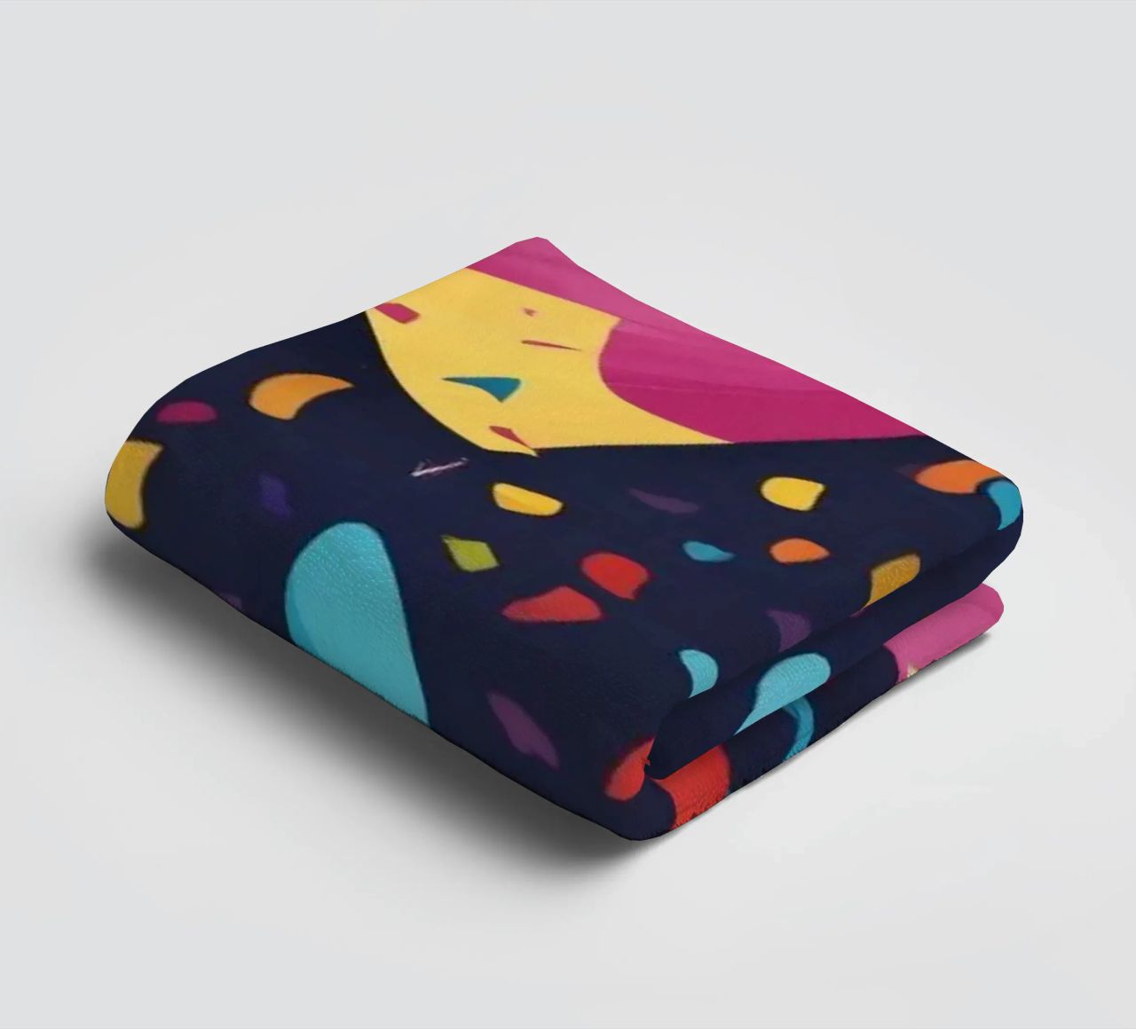 Colorful abstract design featuring balloons and confetti towel by DesignDoodle