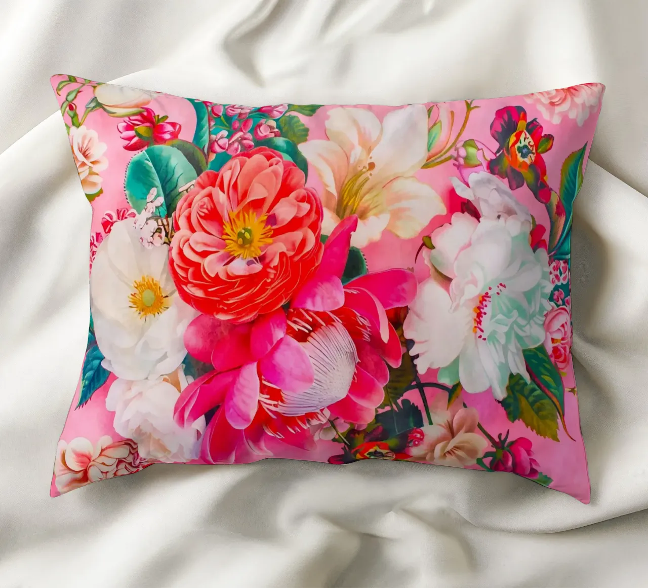 Bouquet retrò Groovy Flowers cuscino da Andrea Haase Floral Passion