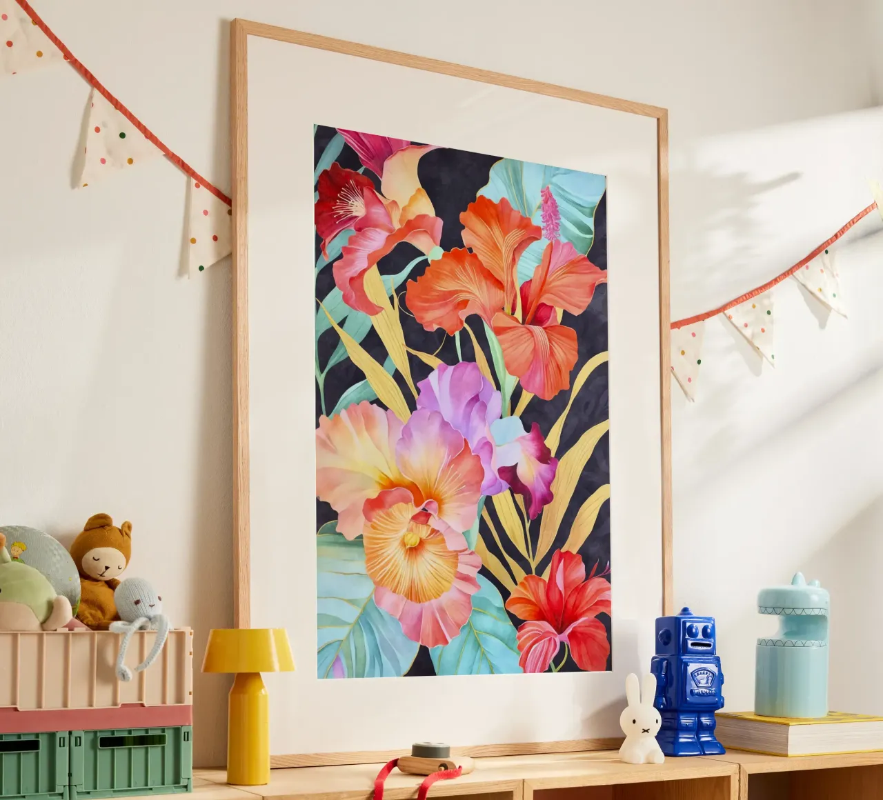 Arazzo tropicale Fiori vibranti poster con telaio in plastica da Andrea Haase Floral Passion