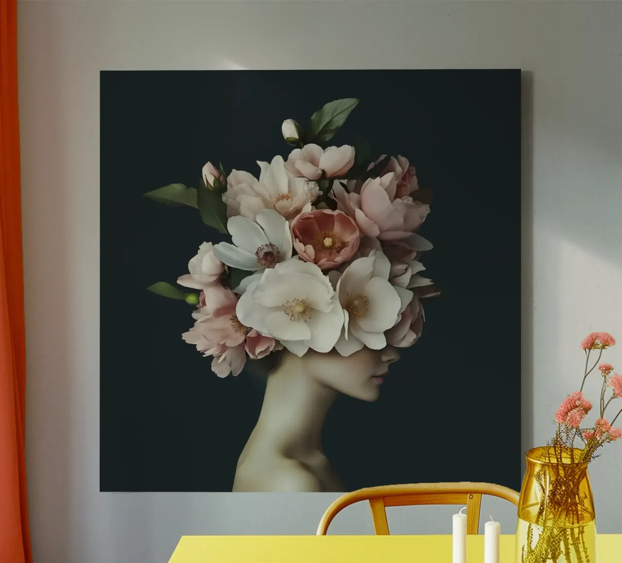 Elegantes Porträt einer ätherischen Blüte Leinwand mit Schattenfugenrahmen von Andrea Haase Floral Passion