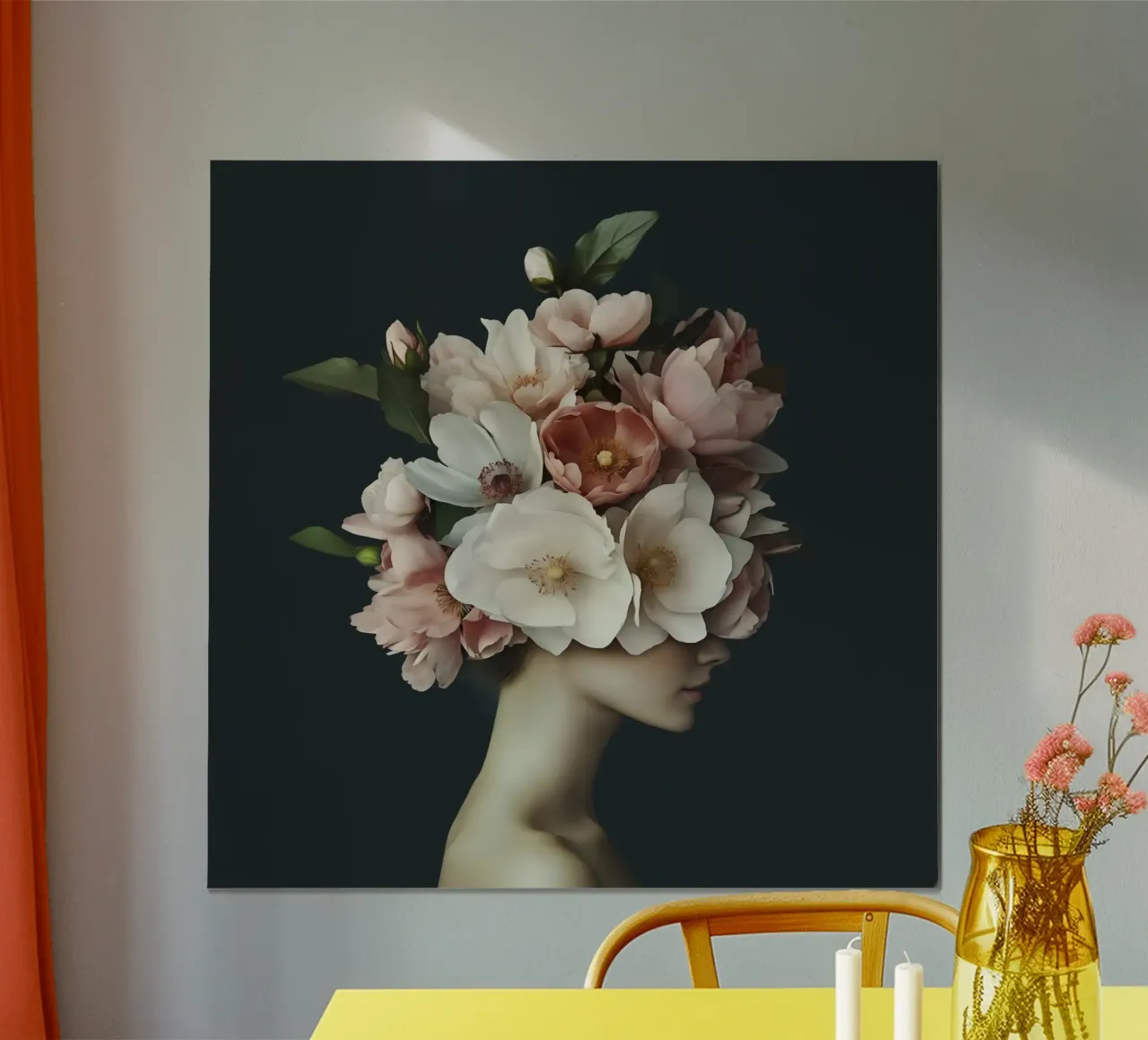 Elegante ritratto in fiore etereo poster con telaio in plastica da Andrea Haase Floral Passion