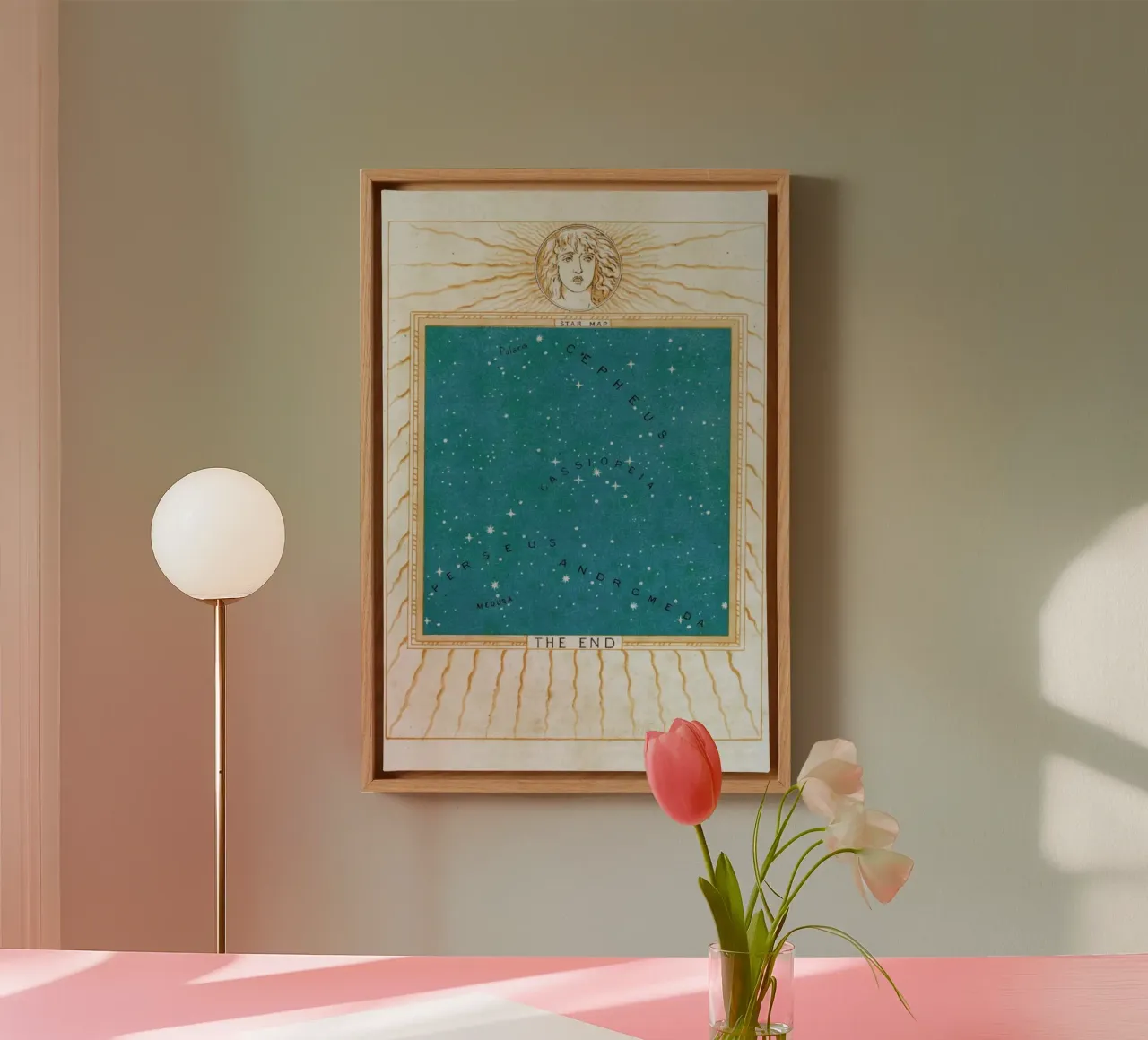 Star Map tela con Cornice a cassetta da Flora & Fauna