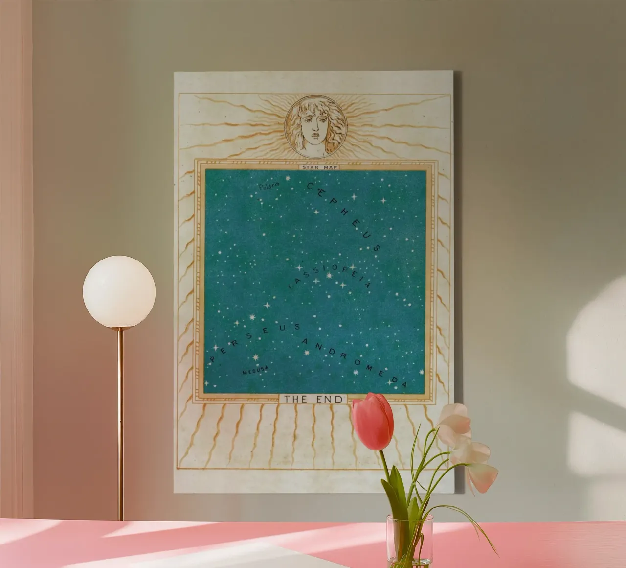 Star Map tela con Cornice a cassetta da Flora & Fauna