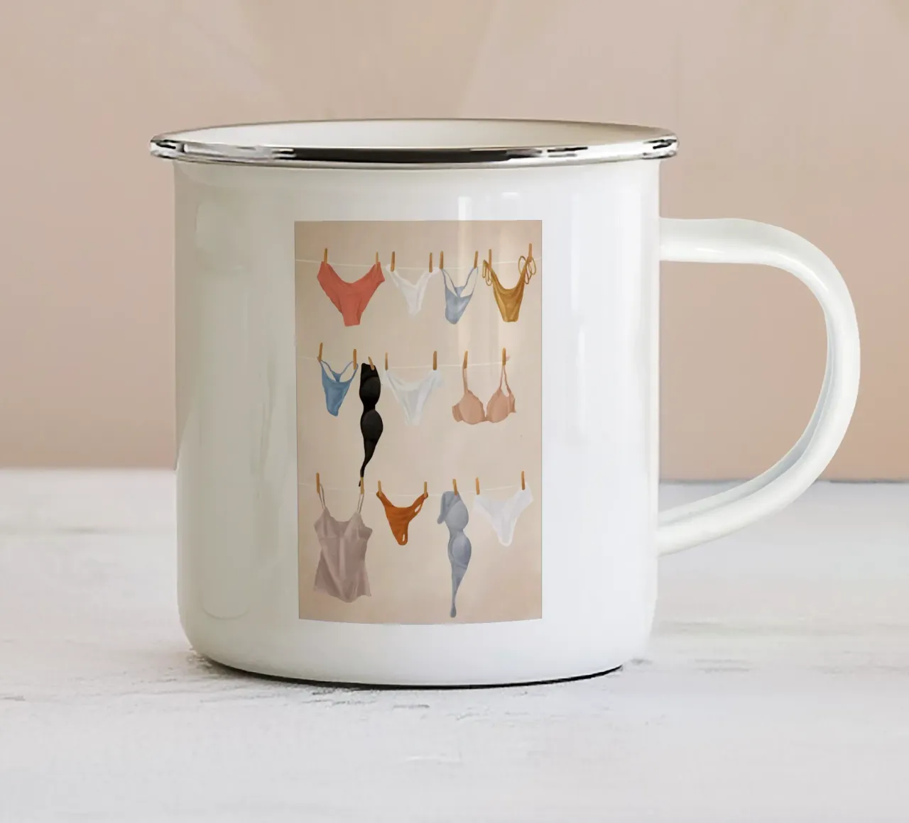 Underware enamel mug by Flow Line