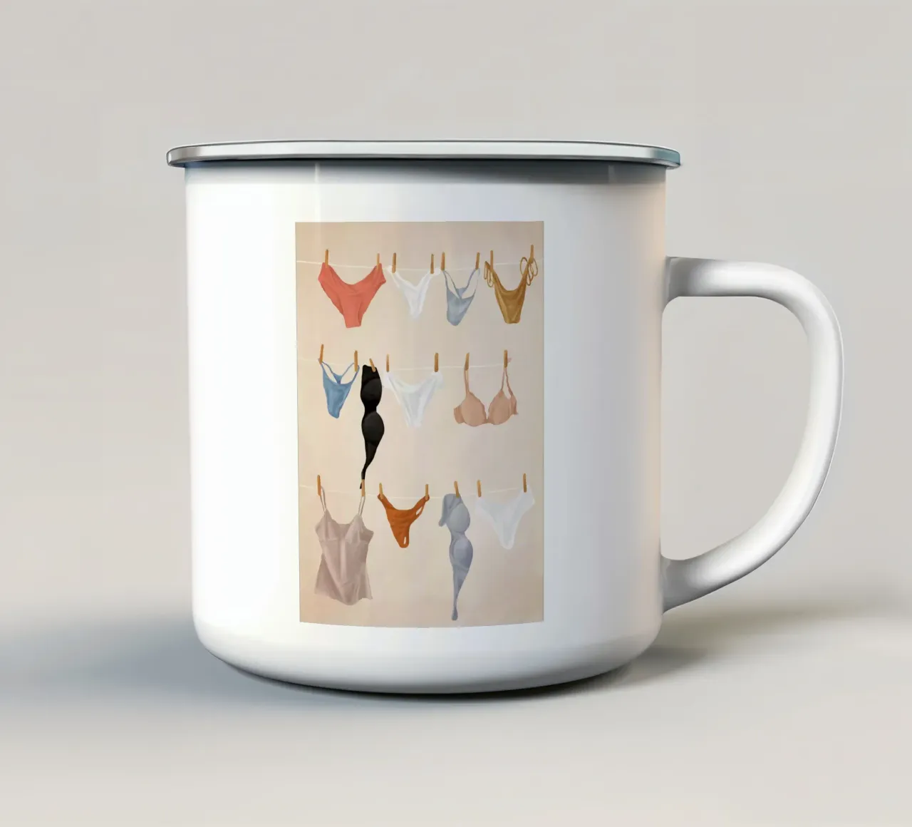 Underware enamel mug by Flow Line