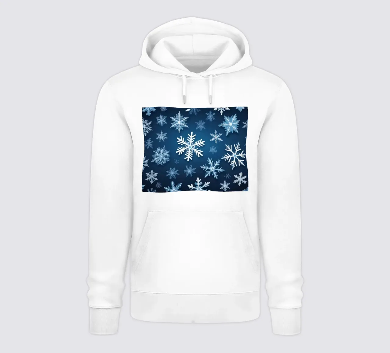 sfondo blu con vari intricati fiocchi di neve felpa con cappuccio da DesignDoodle