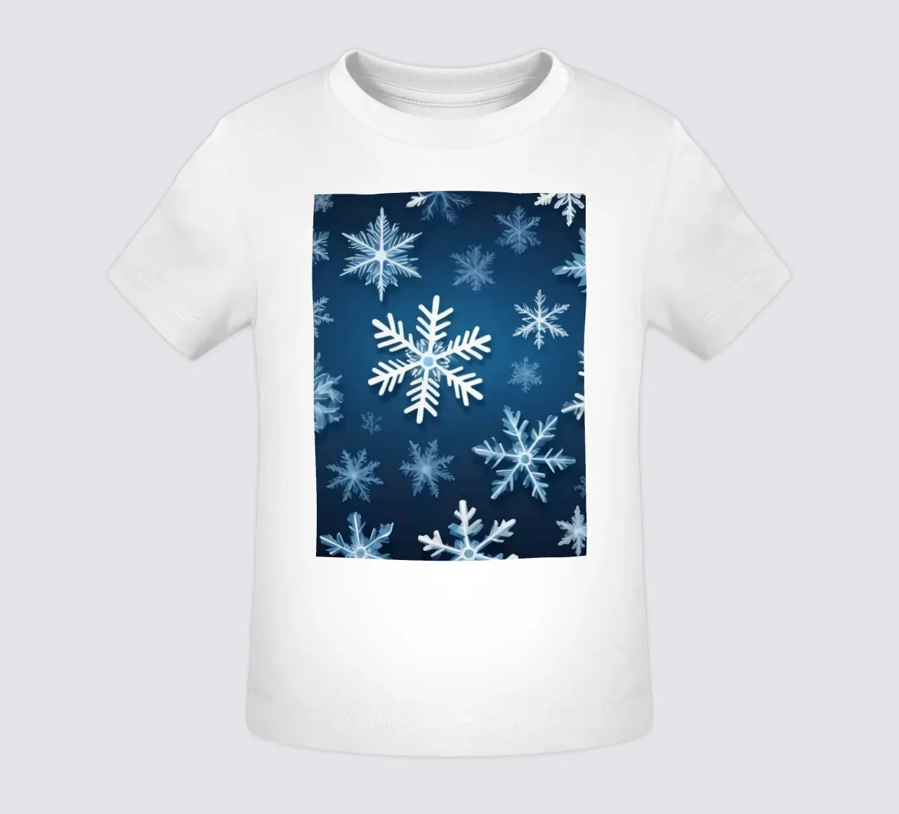 sfondo blu con vari intricati fiocchi di neve maglietta neonato da DesignDoodle