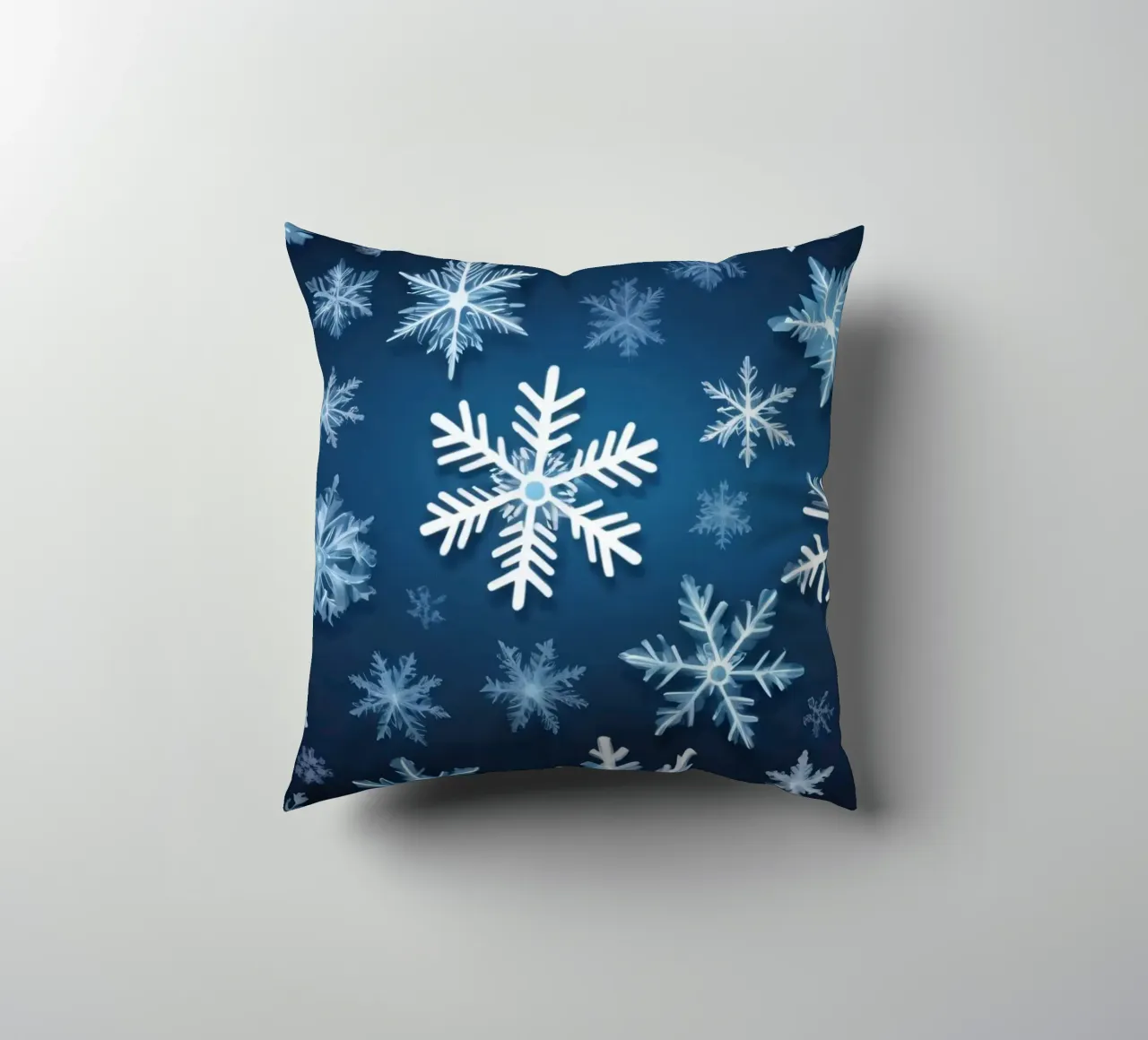 sfondo blu con vari intricati fiocchi di neve cuscino da DesignDoodle