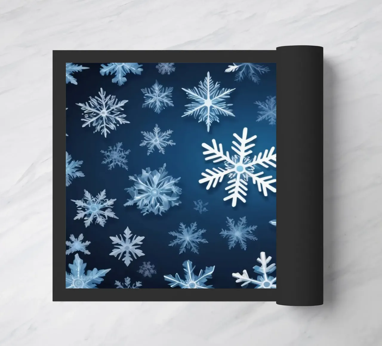 sfondo blu con vari intricati fiocchi di neve zerbino da DesignDoodle