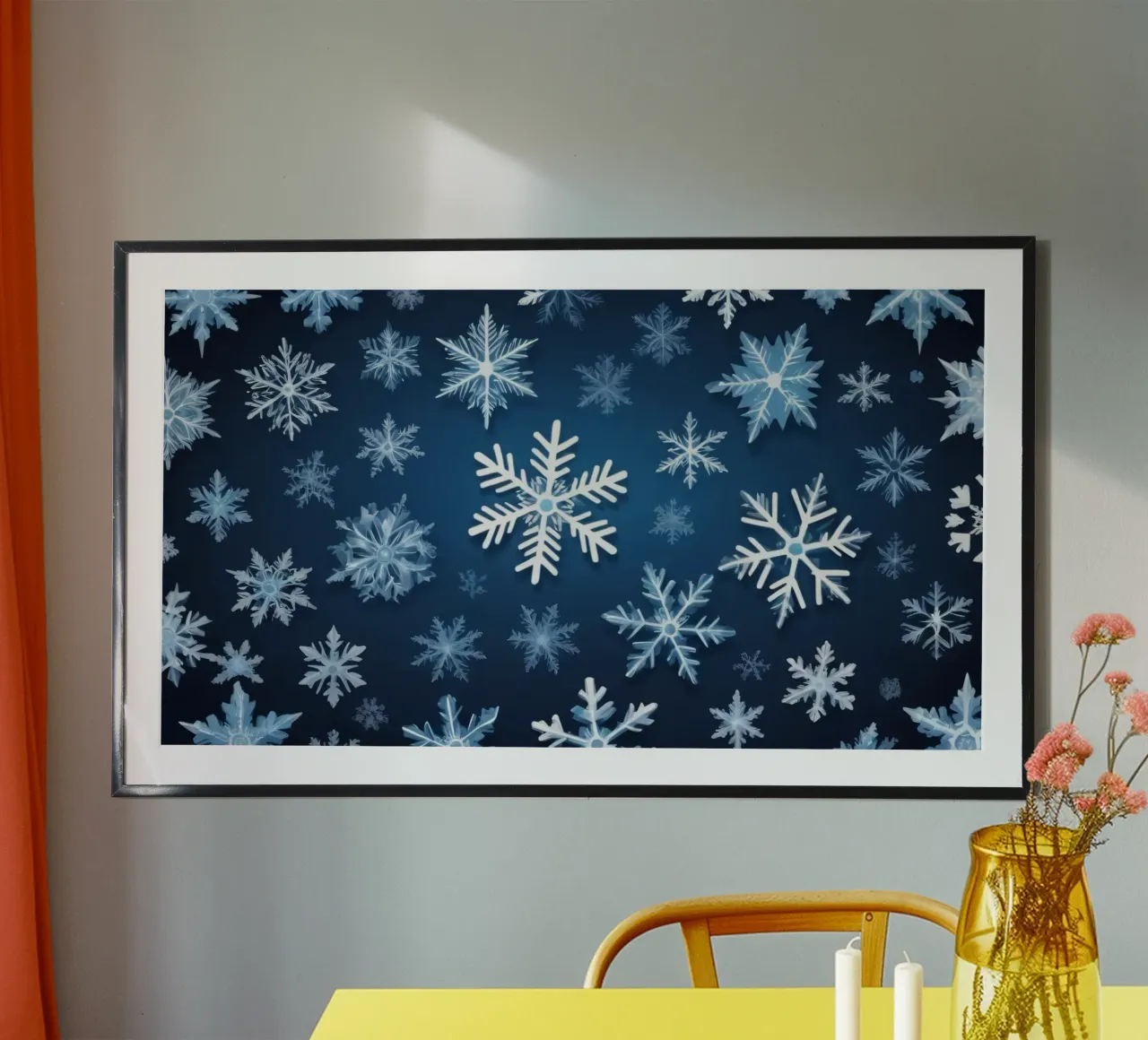 sfondo blu con vari intricati fiocchi di neve carta hahnemühle da DesignDoodle