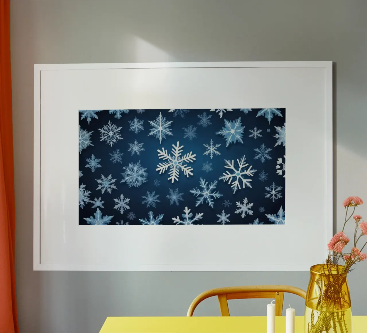 sfondo blu con vari intricati fiocchi di neve carta hahnemühle da DesignDoodle