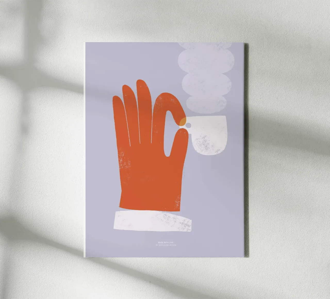 ESPRESSO KOFFIE HAND canvas met Baklijst van sarahlenadesign