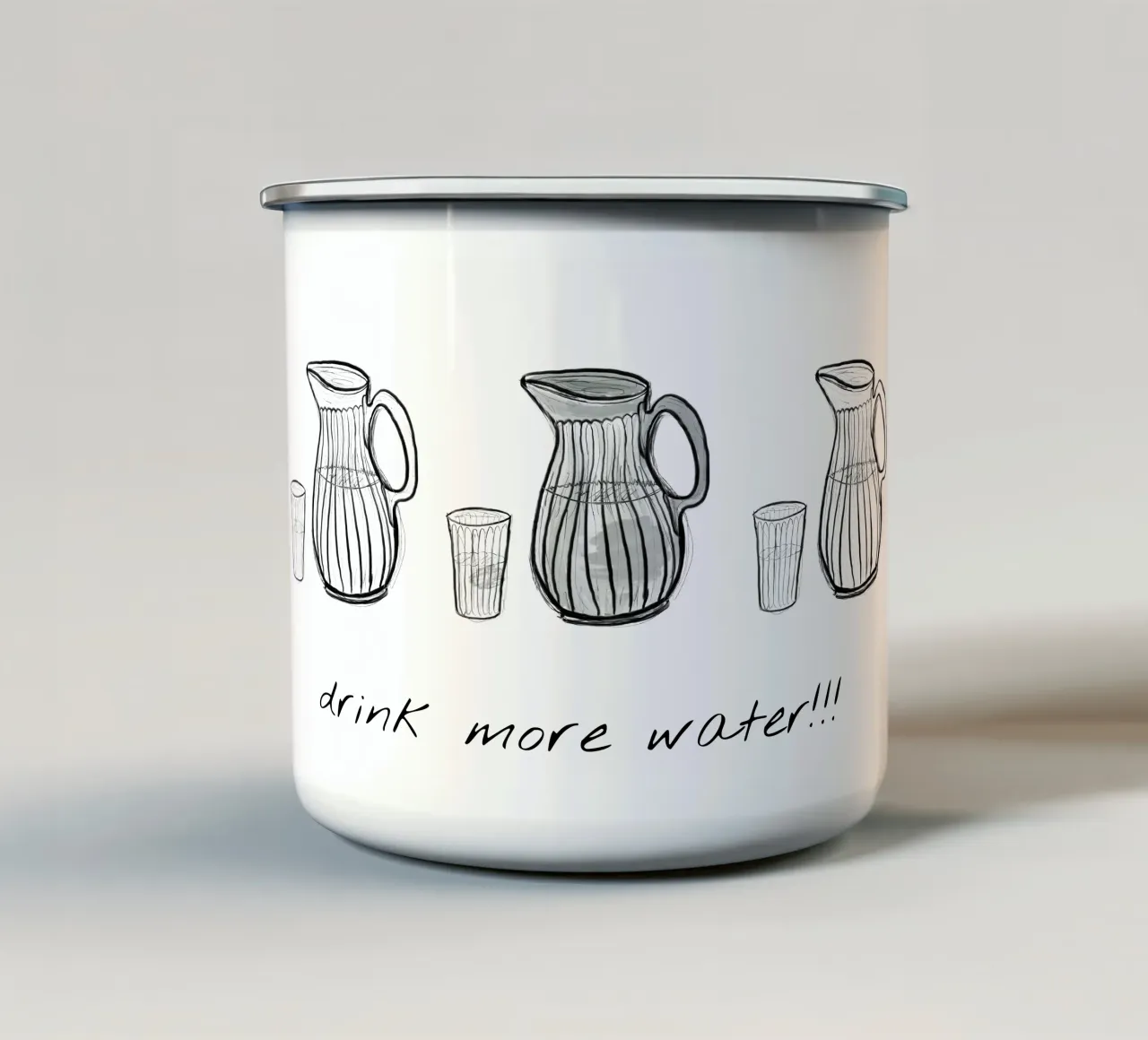 bere più acqua tazza in smalto da words-in-frames
