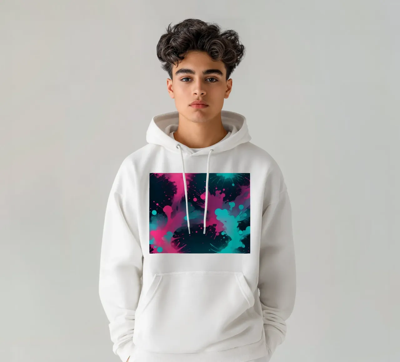 design astratto con colori vivaci e forme fluide felpa con cappuccio da DesignDoodle