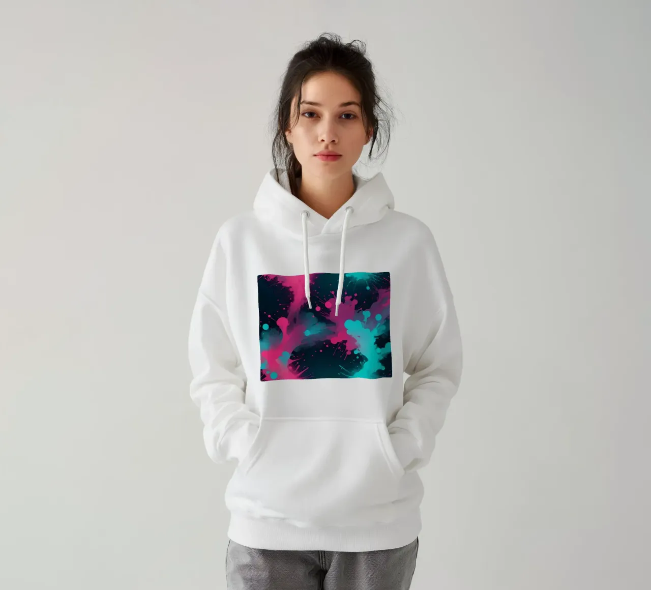 design astratto con colori vivaci e forme fluide felpa con cappuccio da DesignDoodle