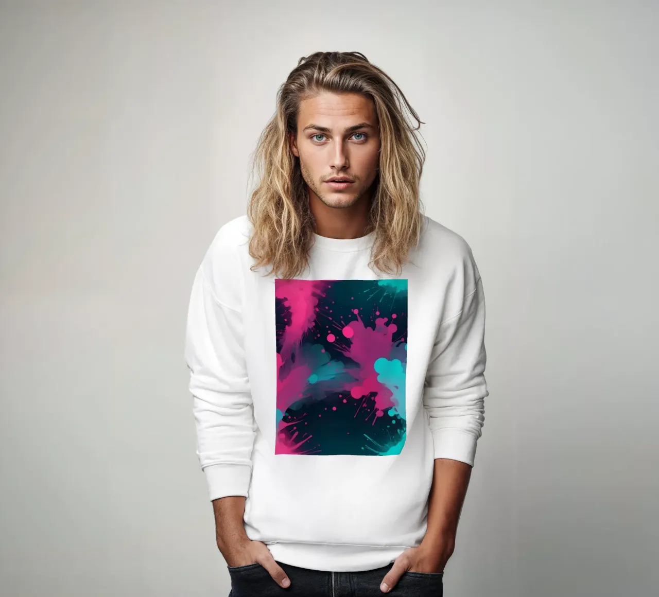 dessin abstrait mettant en valeur des couleurs vives et des formes fluides sweat de DesignDoodle