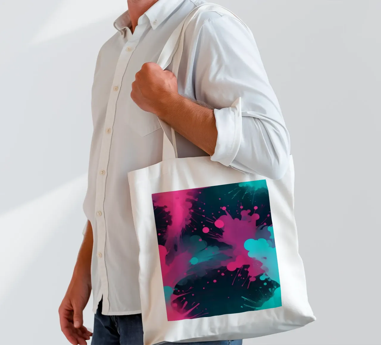 design astratto con colori vivaci e forme fluide borsa in juta da DesignDoodle