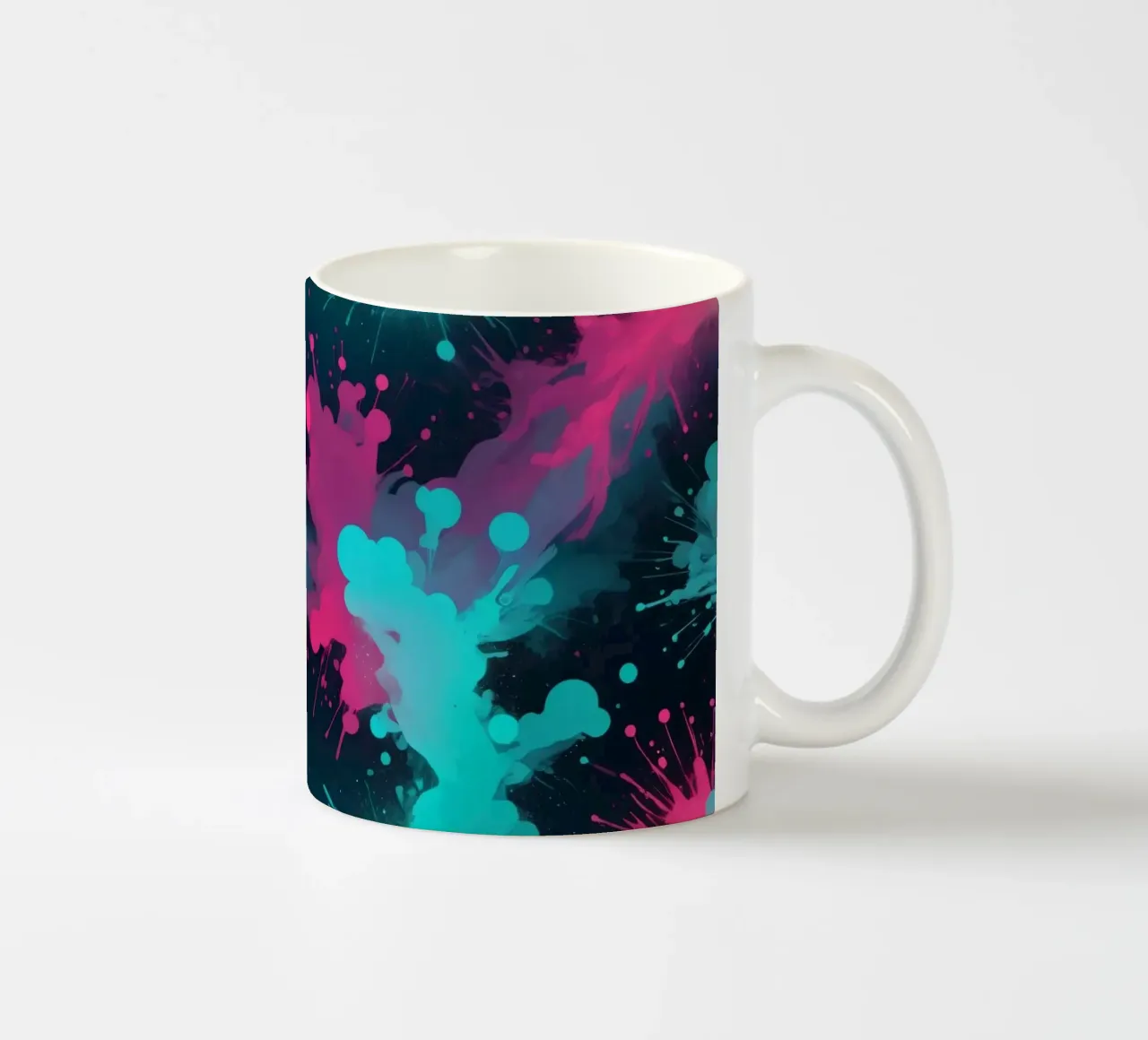 dessin abstrait mettant en valeur des couleurs vives et des formes fluides mug en céramique de DesignDoodle