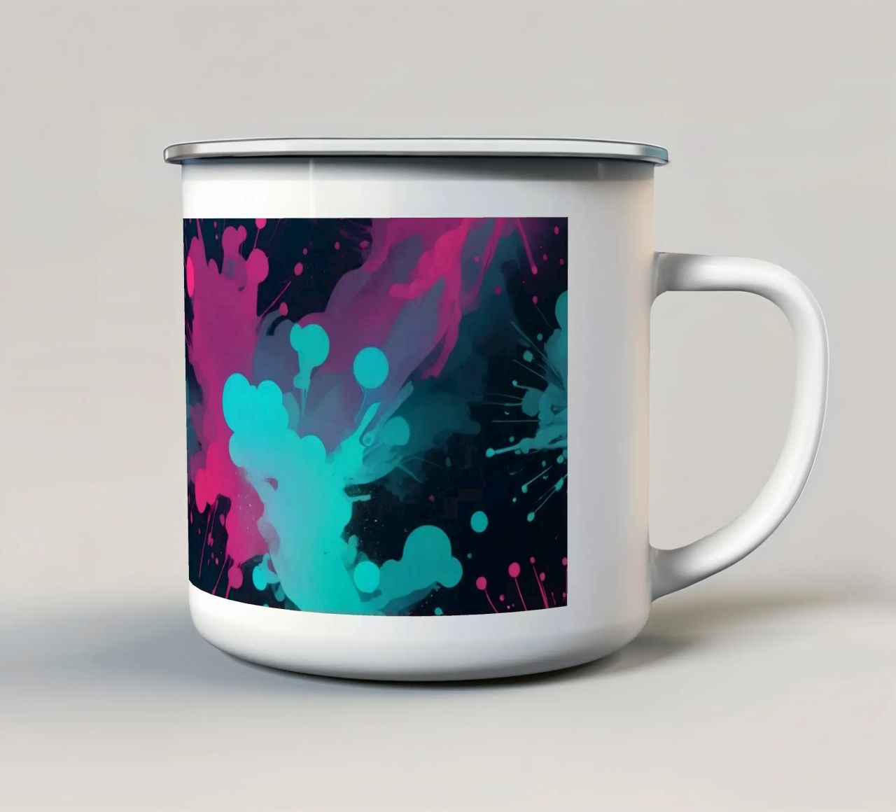design astratto con colori vivaci e forme fluide tazza in smalto da DesignDoodle