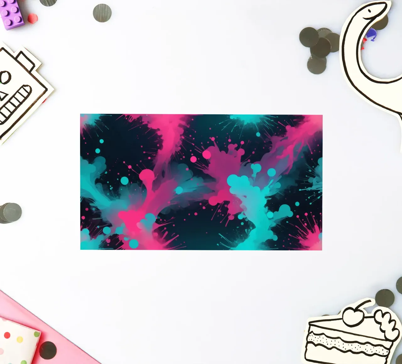 design astratto con colori vivaci e forme fluide adesivo da DesignDoodle