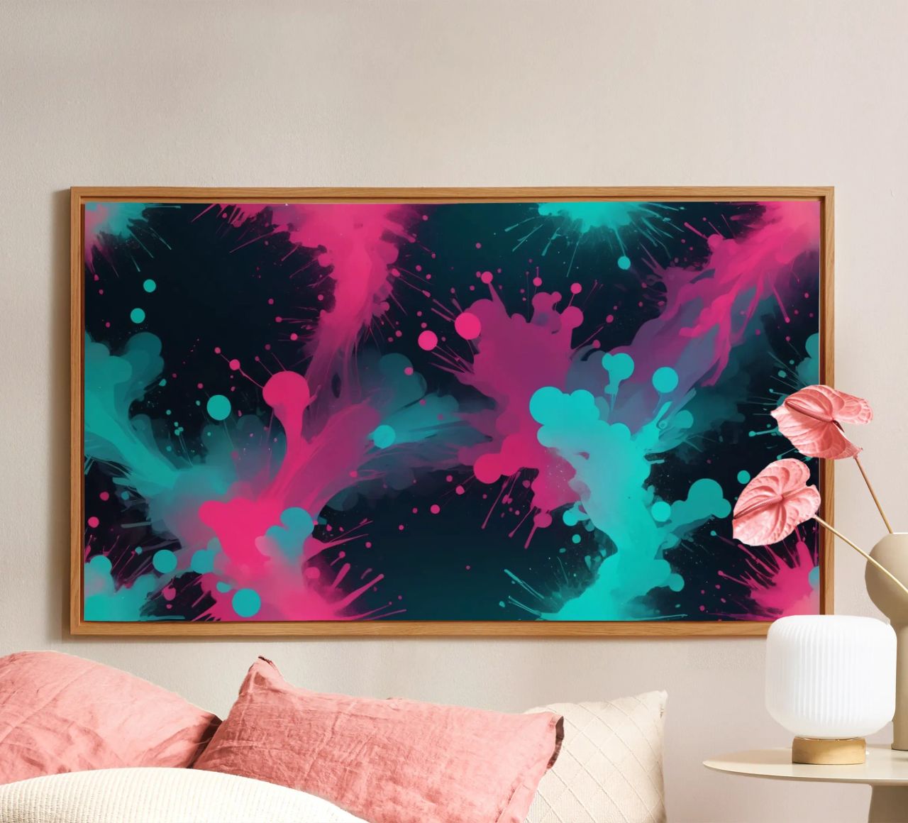design astratto con colori vivaci e forme fluide alluminio dibond da DesignDoodle