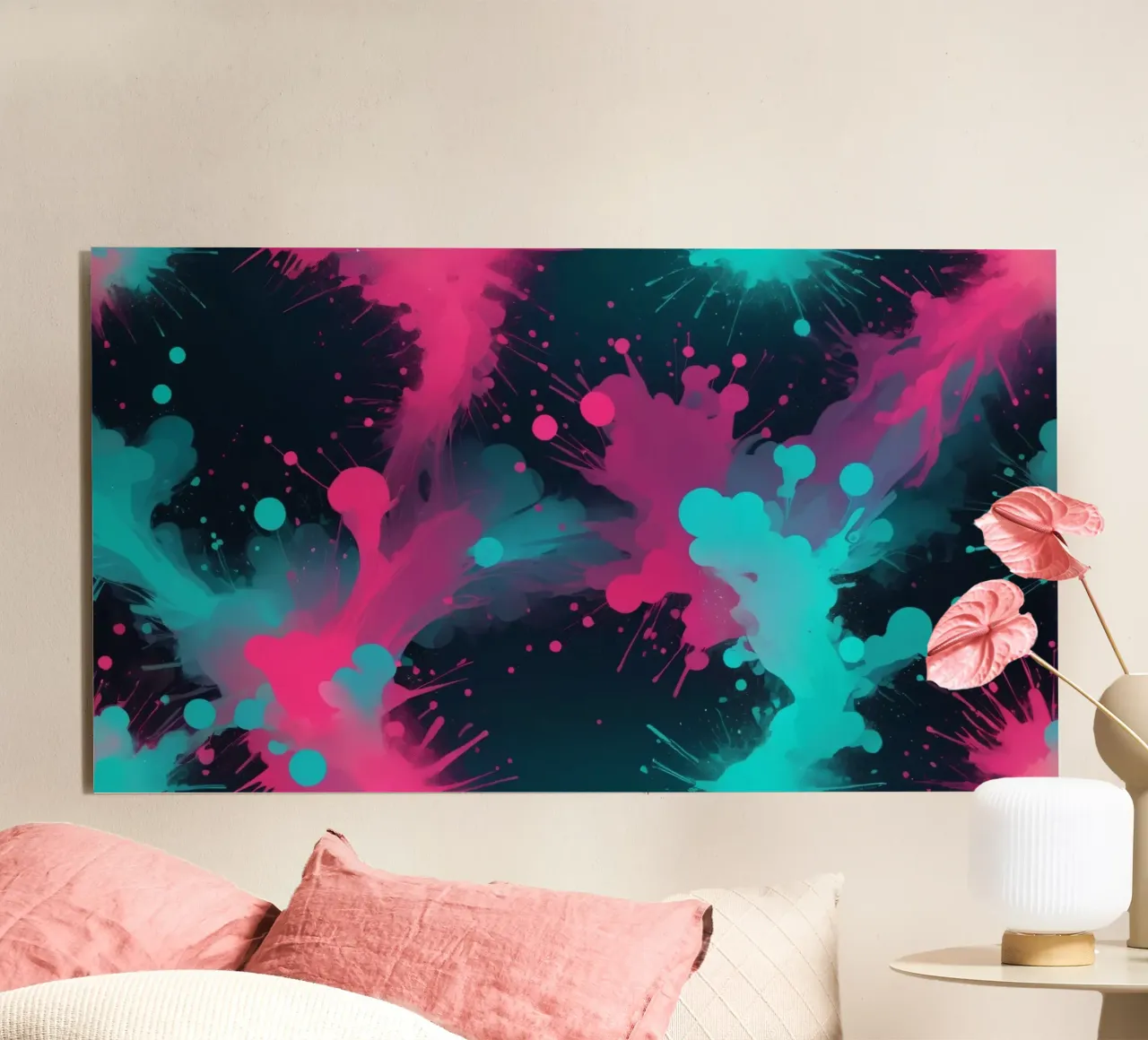 design astratto con colori vivaci e forme fluide pannello forex da DesignDoodle