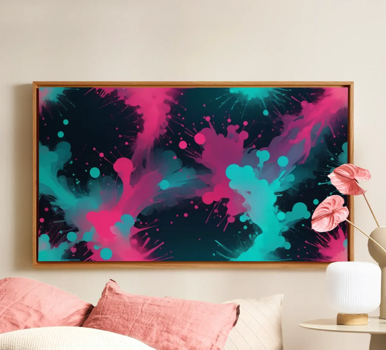 design astratto con colori vivaci e forme fluide tela da DesignDoodle