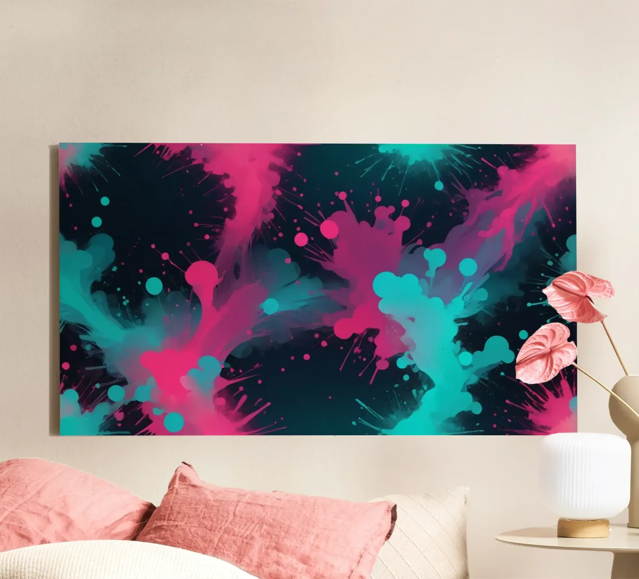 design astratto con colori vivaci e forme fluide tela da DesignDoodle