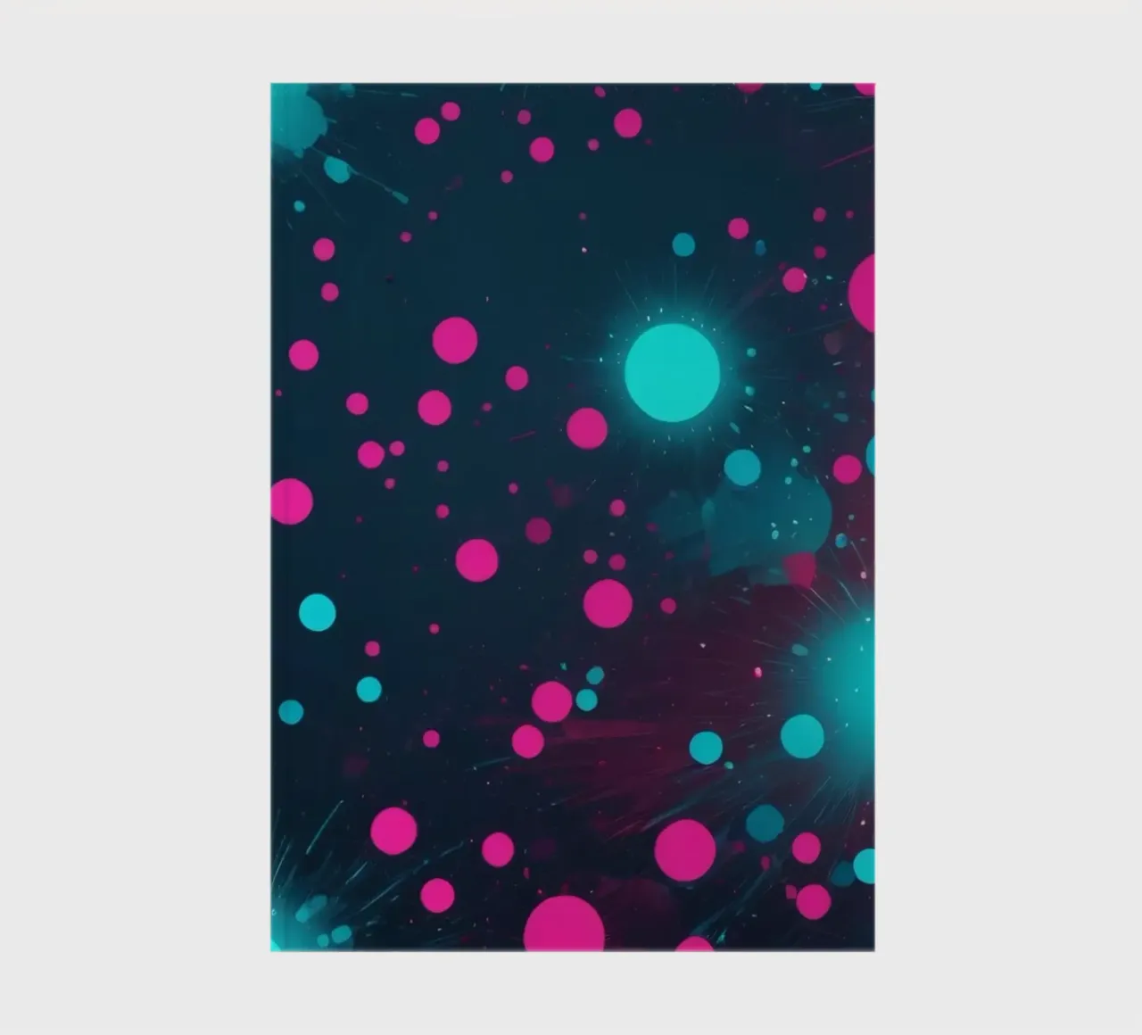 Motif abstrait vibrant représentant des cercles et des radian dynamiques carnet de notes de DesignDoodle