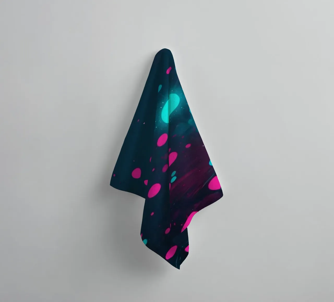 Vibrant abstract design featuring dynamic circles and radian towel by DesignDoodle