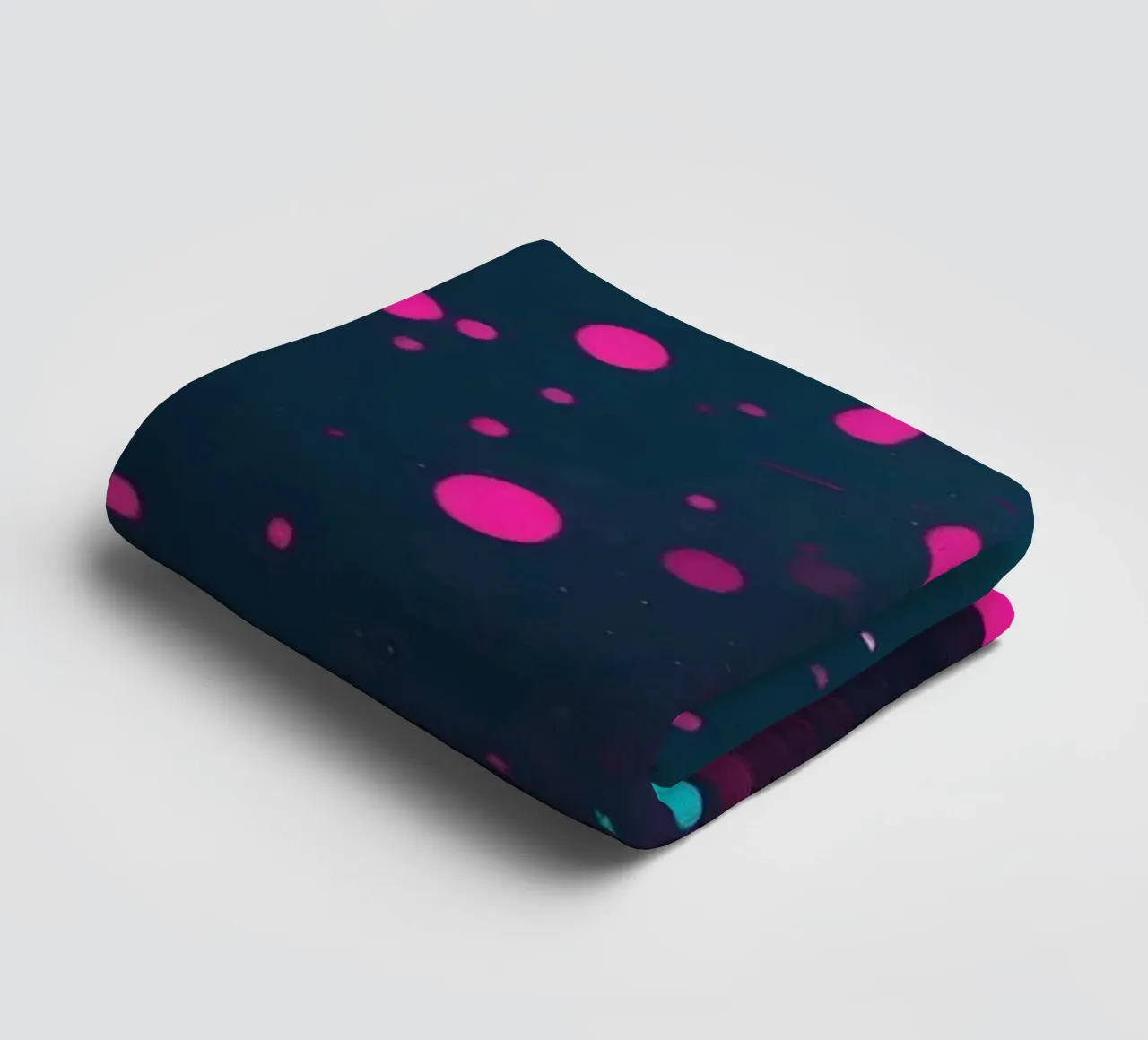 Vibrant abstract design featuring dynamic circles and radian towel by DesignDoodle