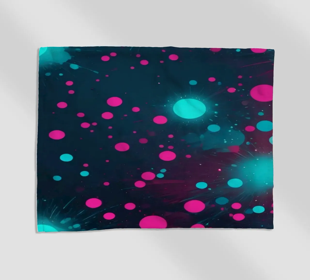Vibrant abstract design featuring dynamic circles and radian beach towel by DesignDoodle