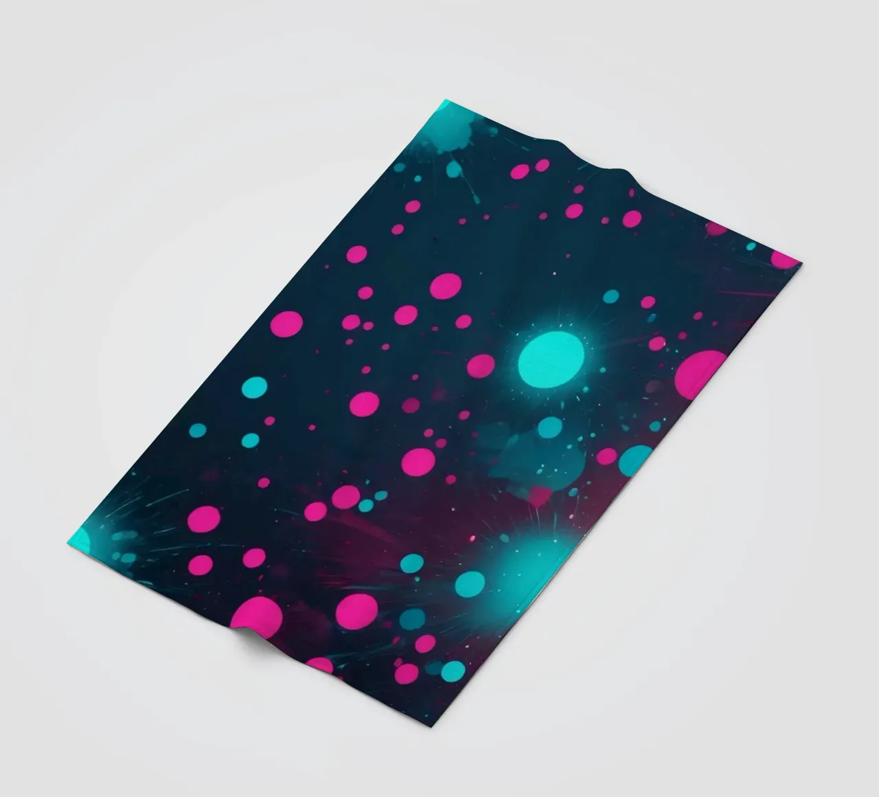 Vibrant abstract design featuring dynamic circles and radian fleece blanket by DesignDoodle