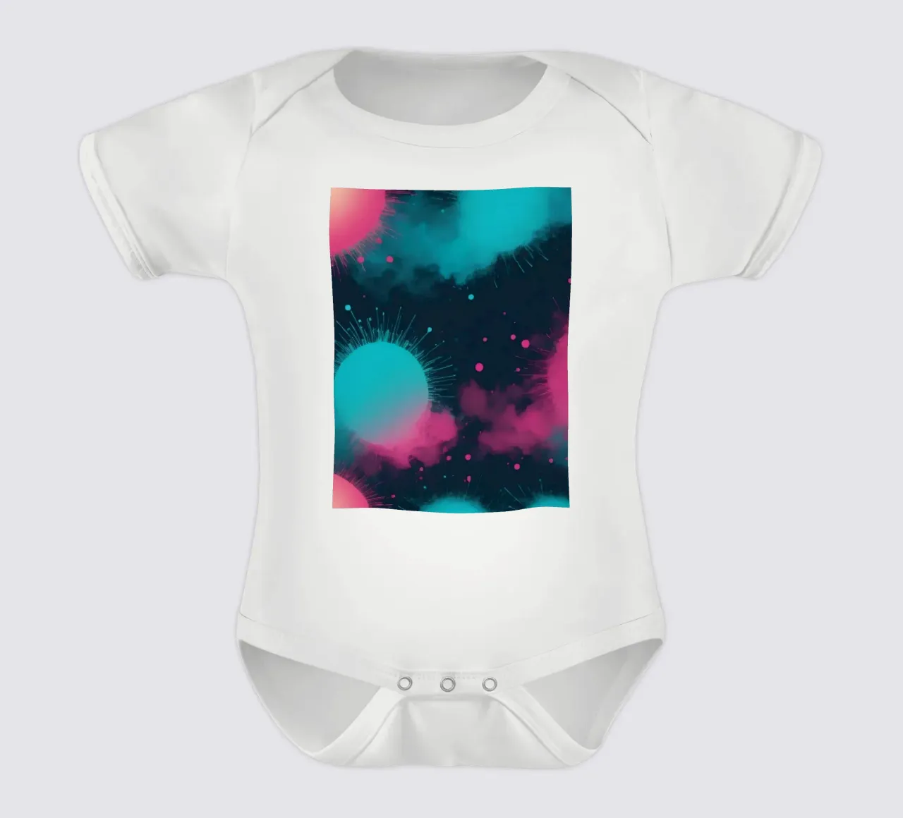 Cerchi di sfondo astratto colorato e nuvole morbide body neonato maniche corte da DesignDoodle