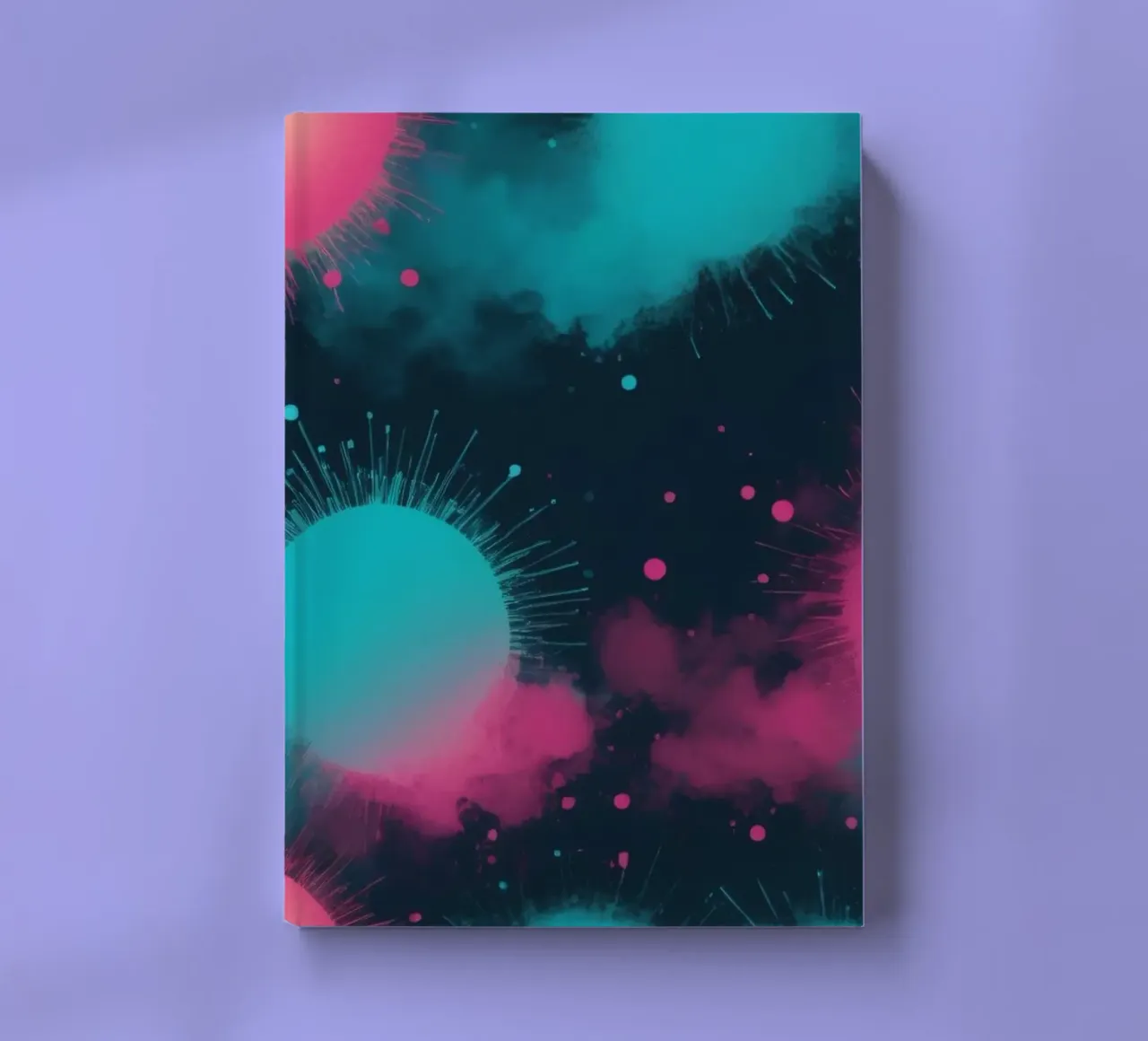Colorful abstract background circles and soft clouds notebook by DesignDoodle
