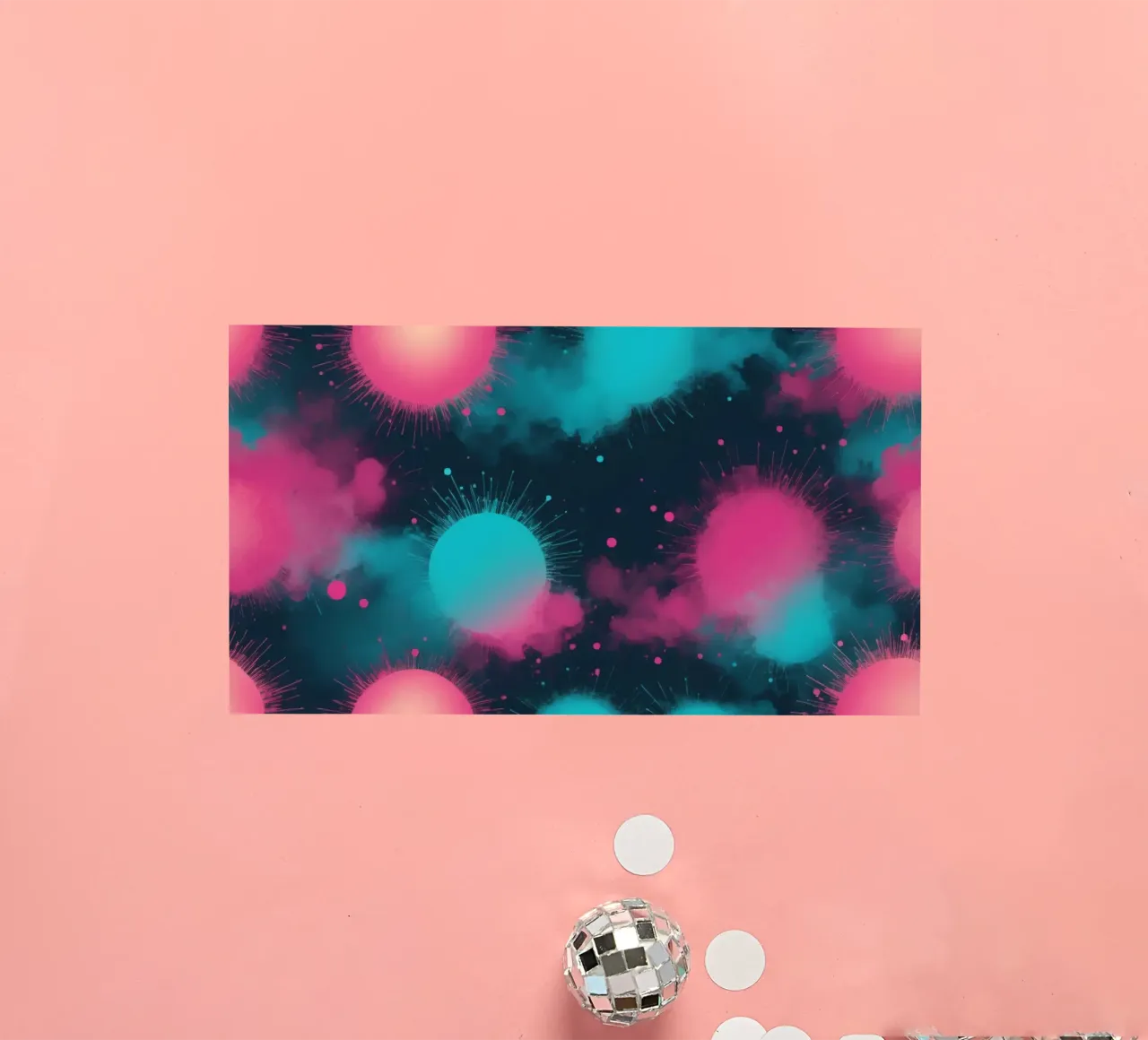 Colorful abstract background circles and soft clouds sticker by DesignDoodle