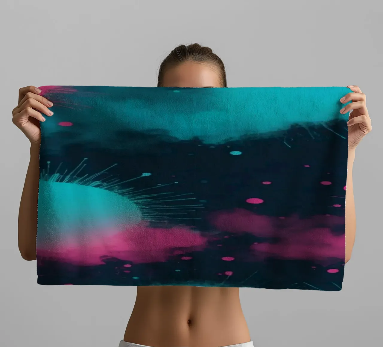 Cerchi di sfondo astratto colorato e nuvole morbide asciugamano da bagno da DesignDoodle