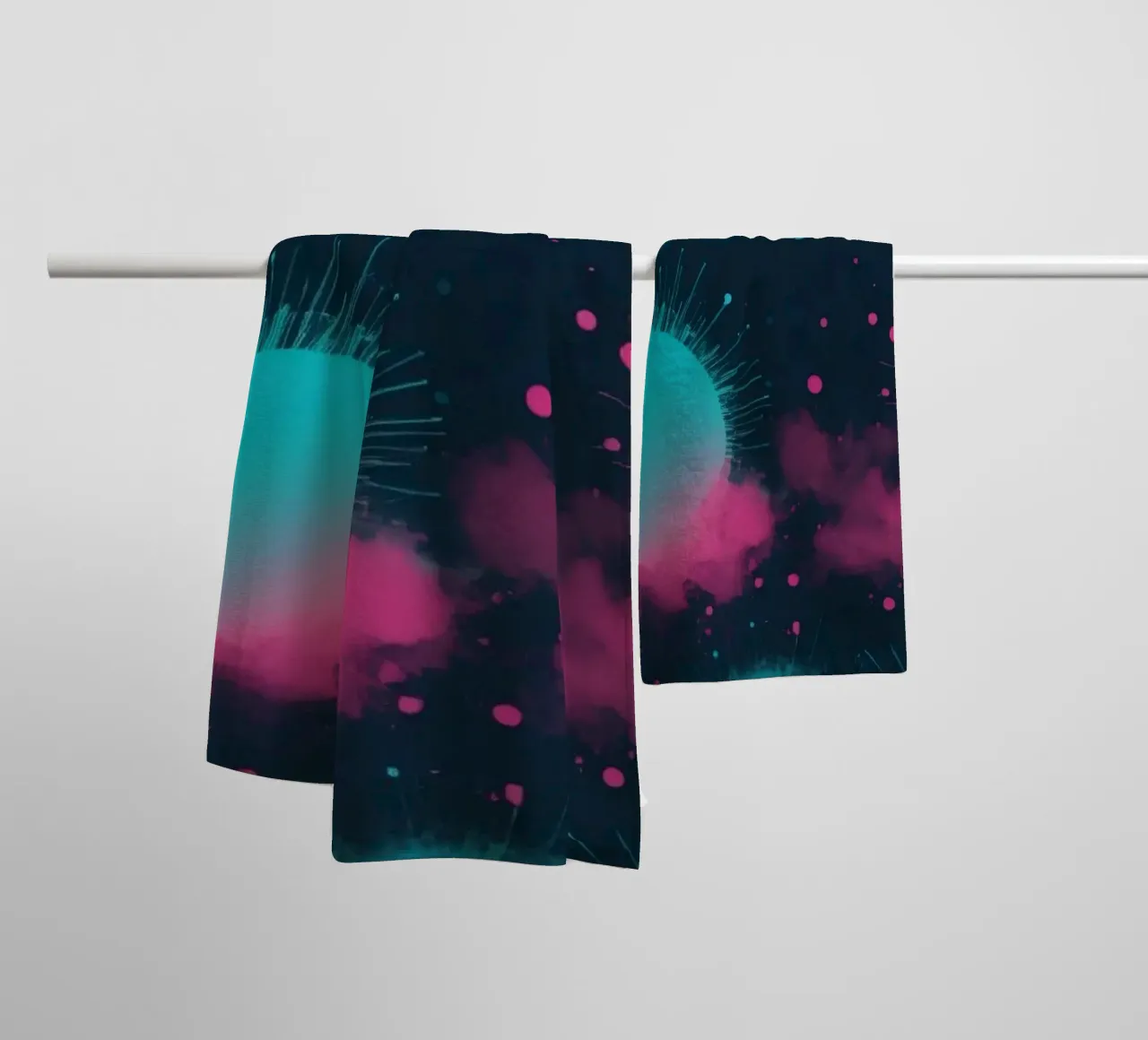 Colorful abstract background circles and soft clouds towel by DesignDoodle