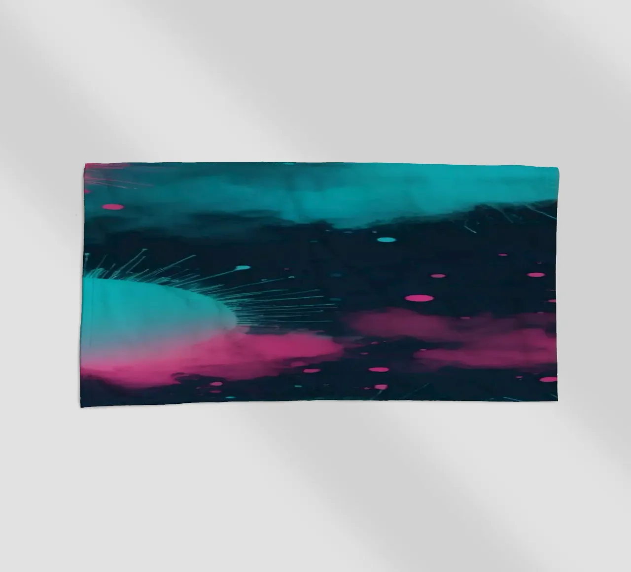 Colorful abstract background circles and soft clouds beach towel by DesignDoodle