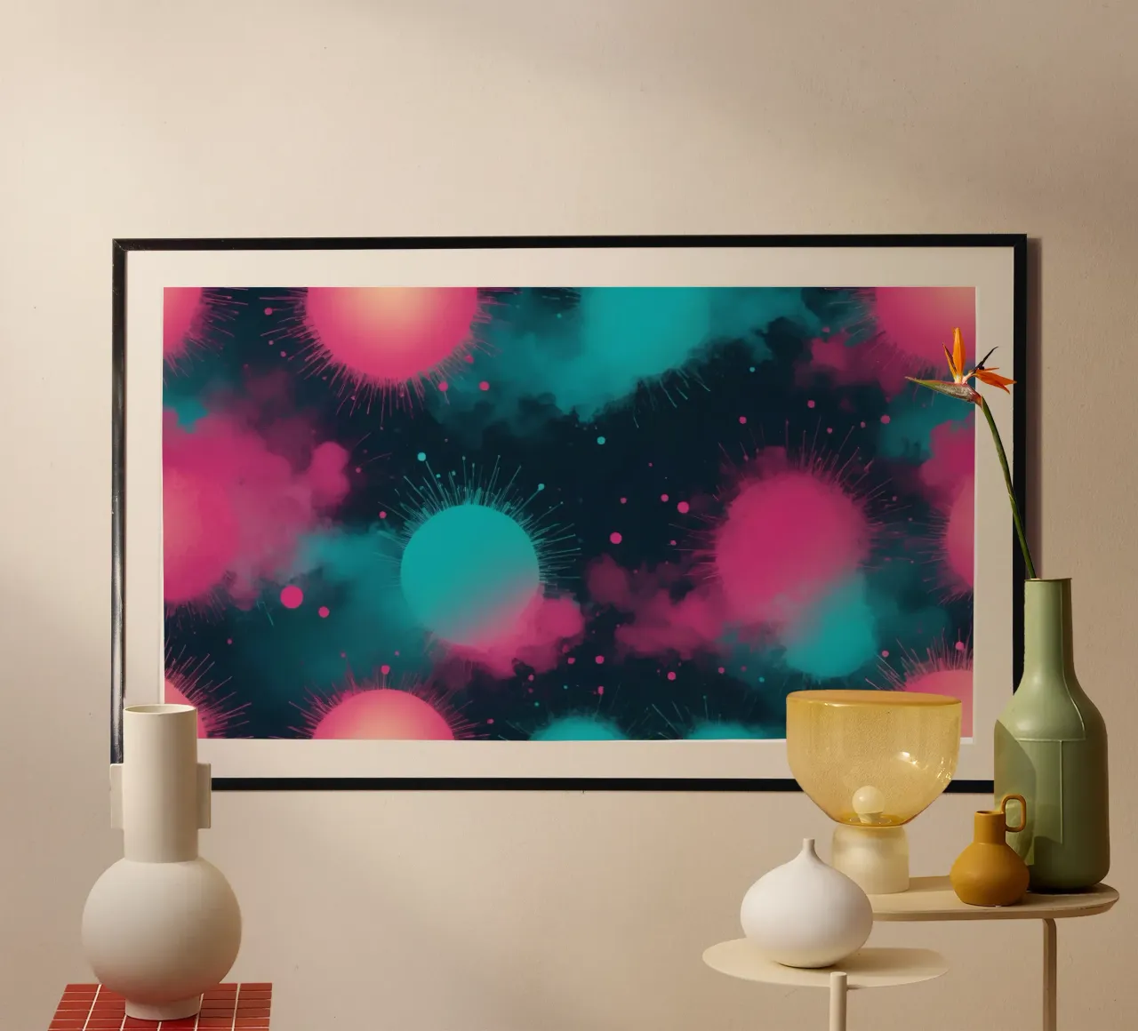 Colorful abstract background circles and soft clouds hahnemühle by DesignDoodle