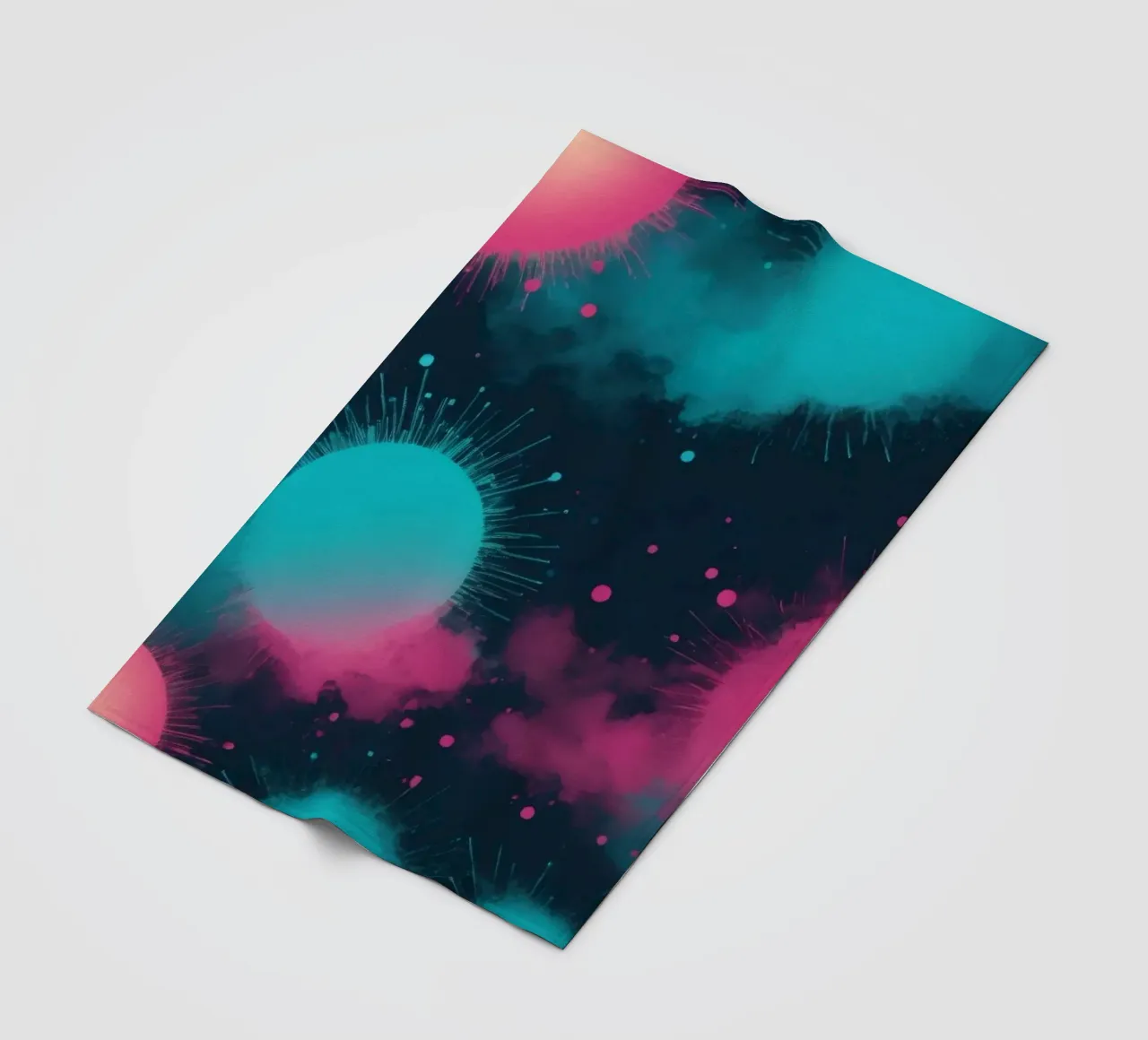 Colorful abstract background circles and soft clouds fleece blanket by DesignDoodle