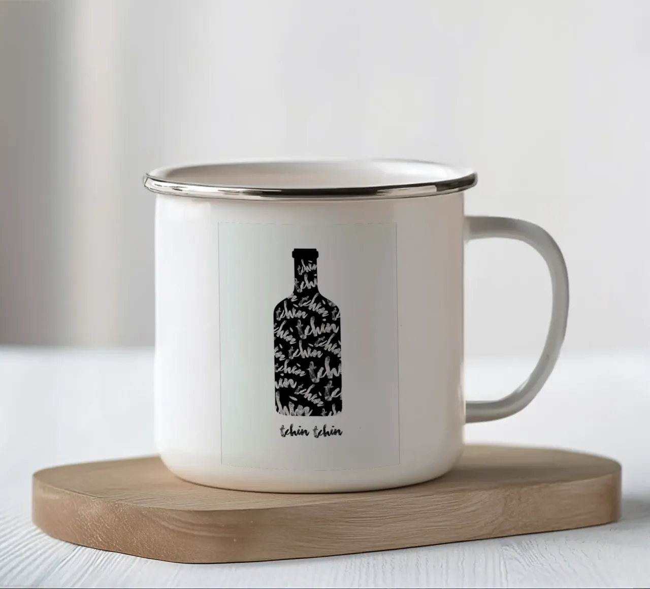 Tchin-Tchin tazza in smalto da typed