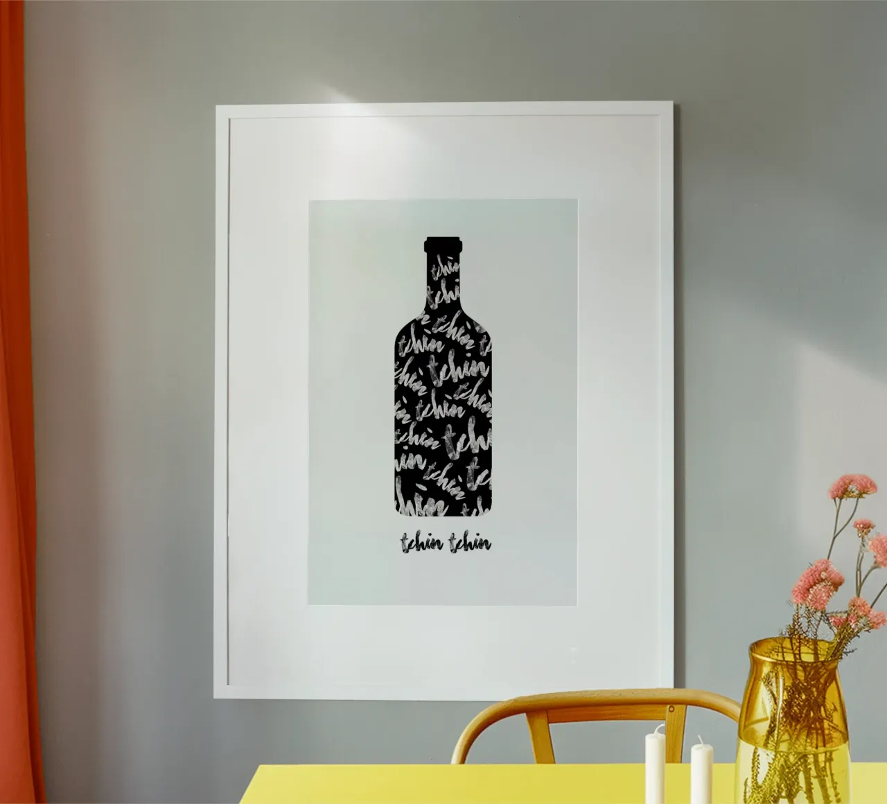 Tchin-Tchin poster con telaio in legno da typed