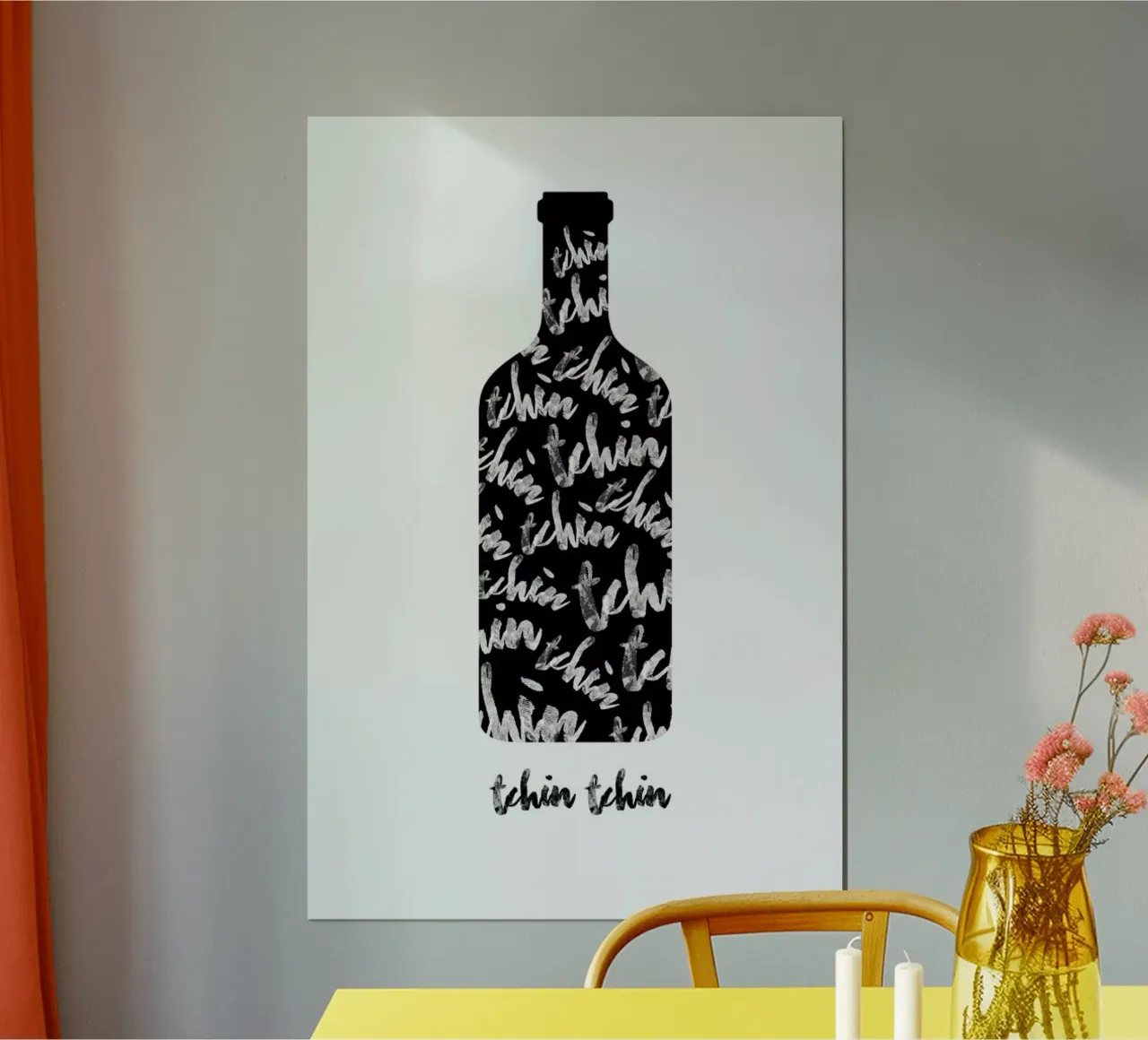 Tchin-Tchin poster con telaio in legno da typed