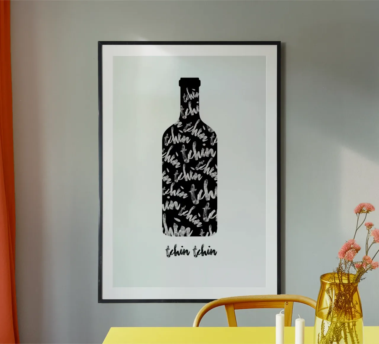Tchin-Tchin poster con telaio in legno da typed